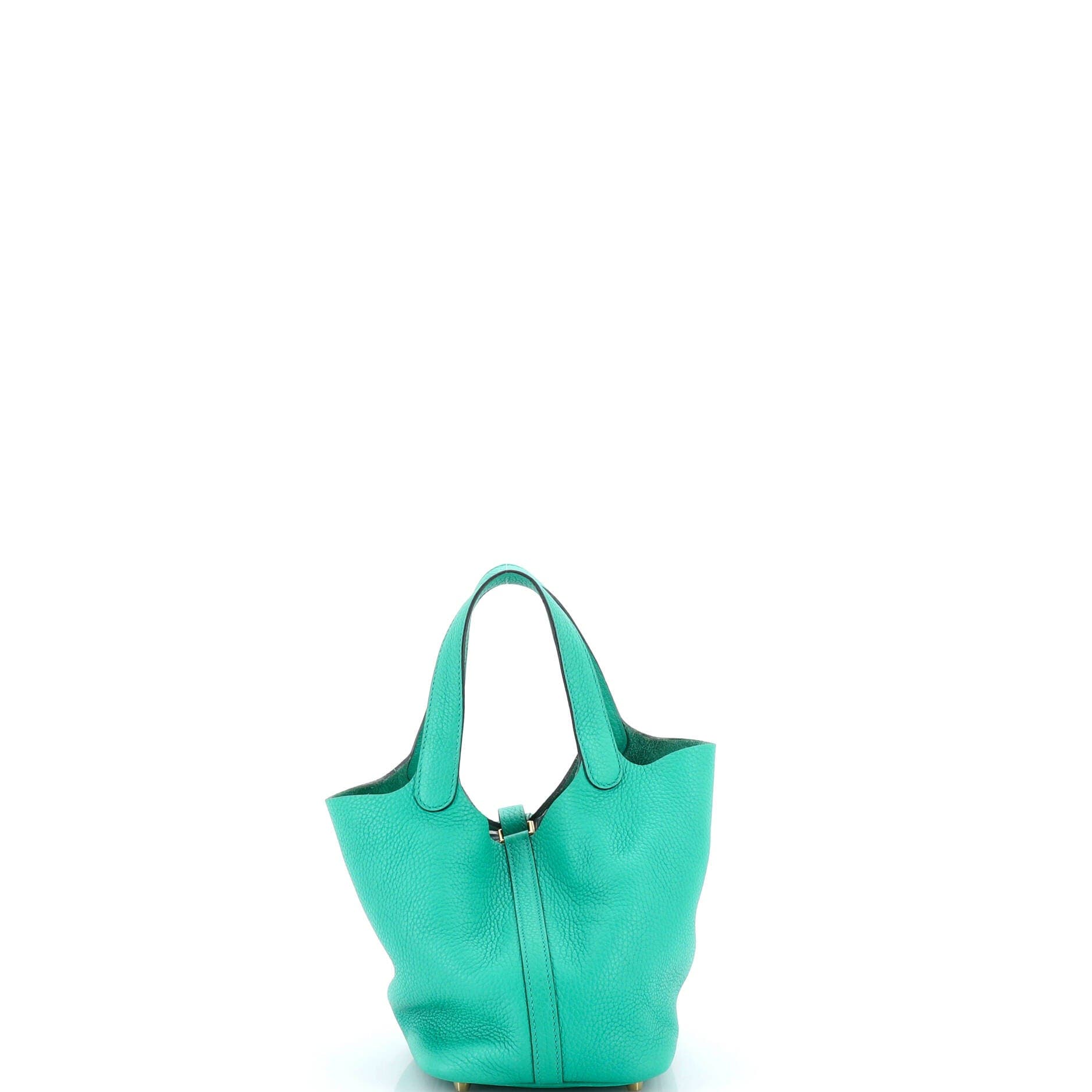 Pre-Owned Hermes Picotin Lock Bag Clemence PM, Alternate, color, Vert Jade