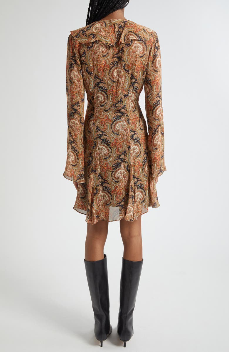 Veronica Beard Adrienne Long Sleeve Silk Dress, Alternate, color, Navy Multi