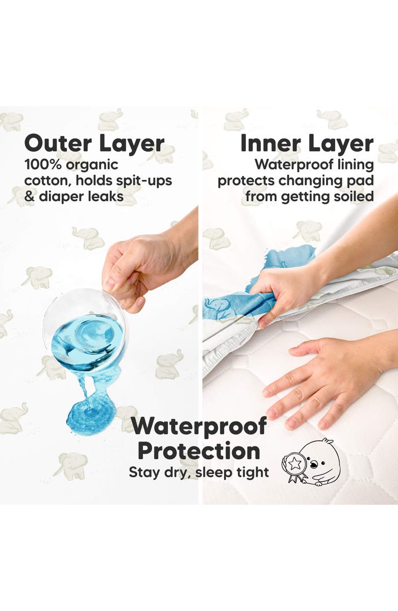 KeaBabies 2-Pack Soothe [Protect+] Waterproof Changing Pad Covers, Alternate, color, Elly