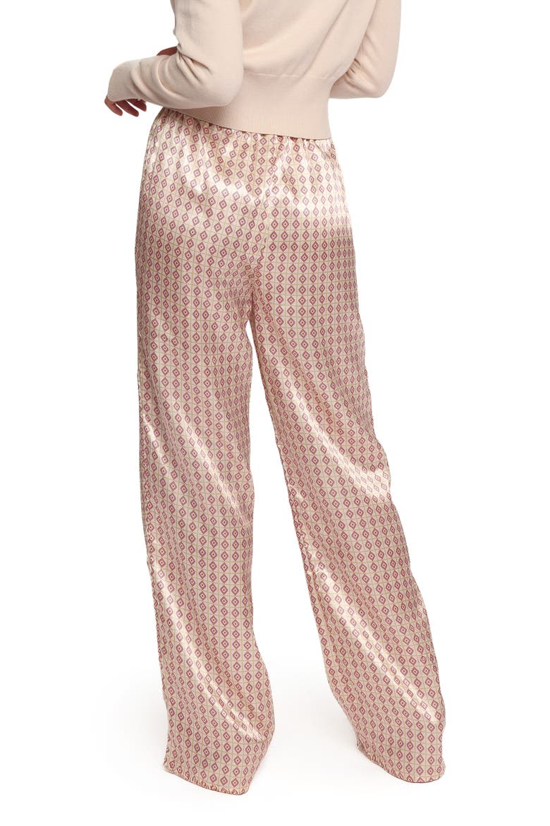 Danae Wide Leg Satin Pants, Alternate, color, AMBER