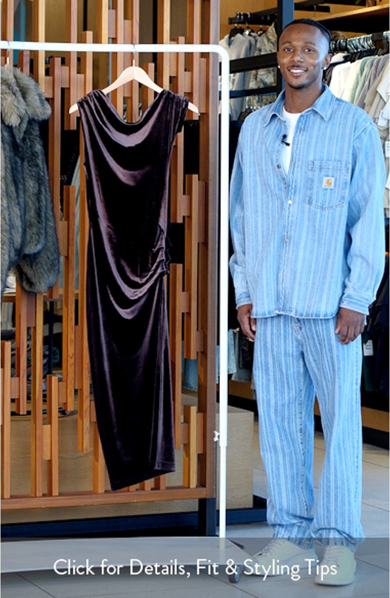 One-Shoulder Velvet Maxi Dress, sales video thumbnail