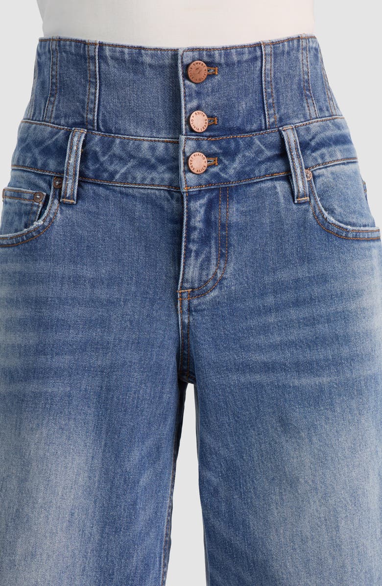 Alice + Olivia Corset Waist Wide Leg Jeans, Alternate, color, 