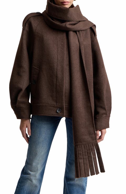 Oversized Coat with Detachable Scarf