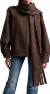 Avec Les Filles Oversized Coat with Detachable Scarf
