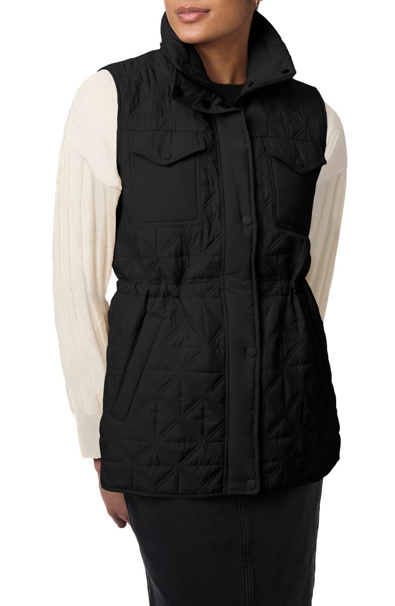 Bernardo Glam Quilted Vest, Main, color, 