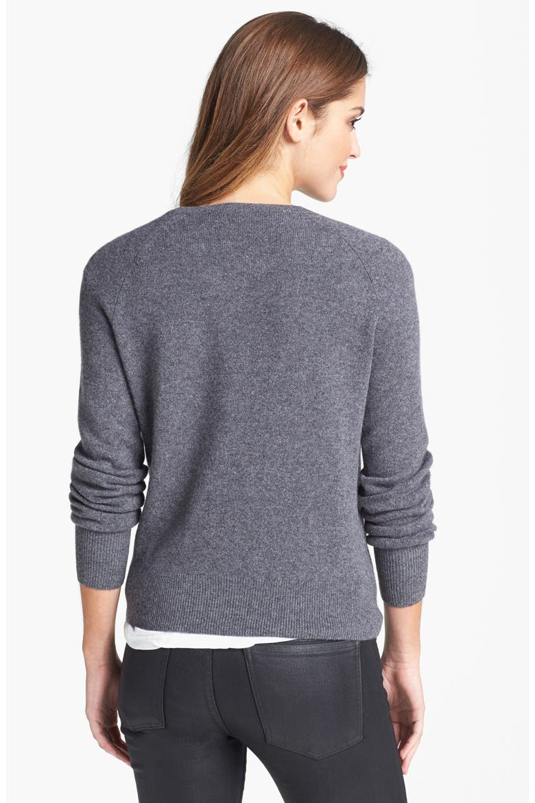 Embellished Cashmere Sweater, Alternate, color, HEATHER CHARCOAL COMBO
