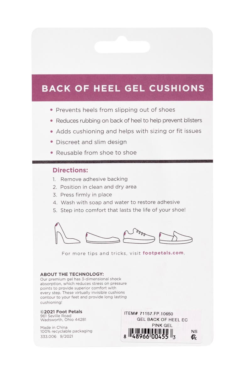 Foot Petals Back of Heel Gel Cushions, Alternate, color, Pink