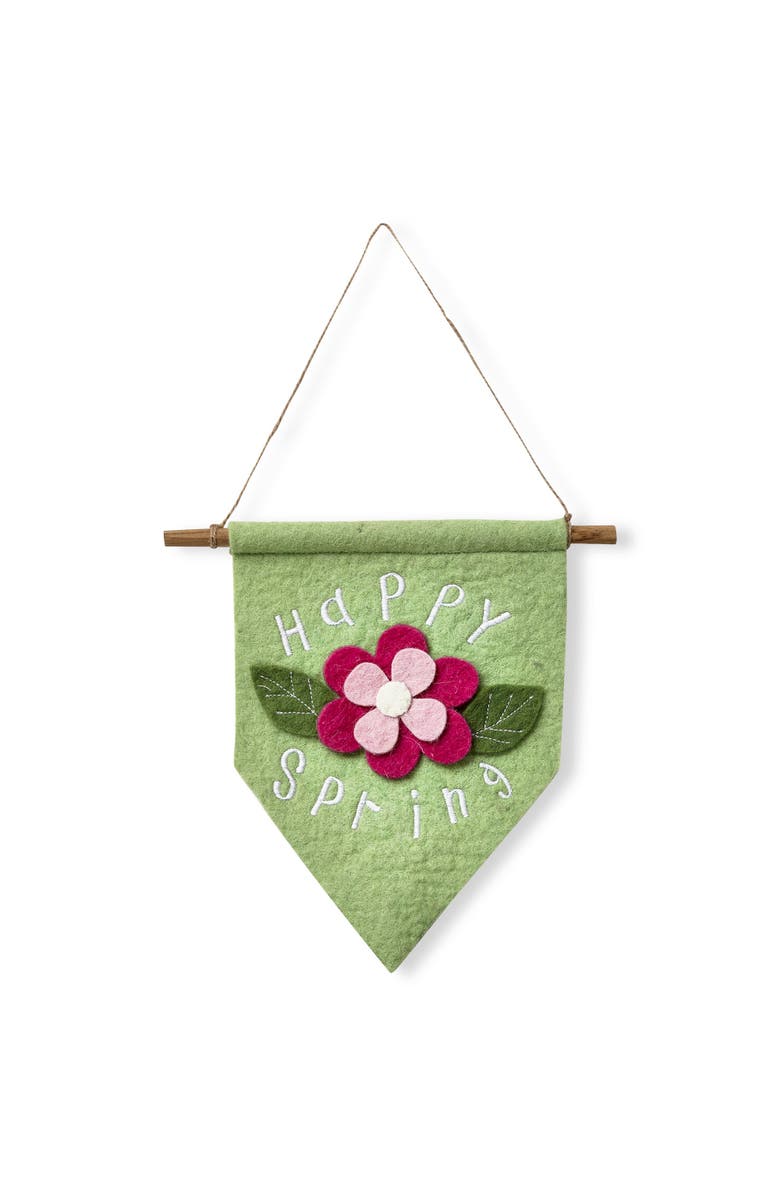 tag Happy Spring Multicolor Felt Wall Tapestry Decor, Main, color, Multicolored