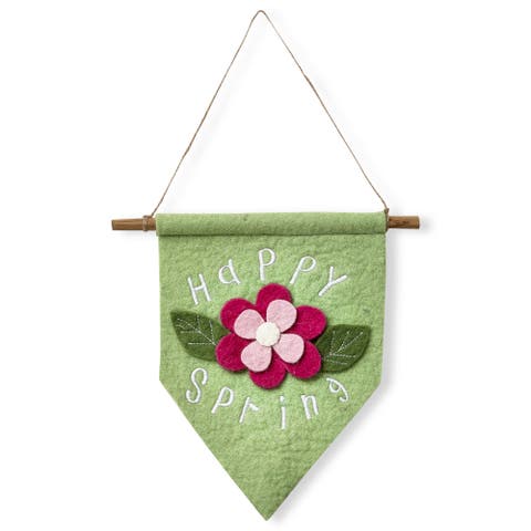 Happy Spring Multicolor Felt Wall Tapestry Decor
