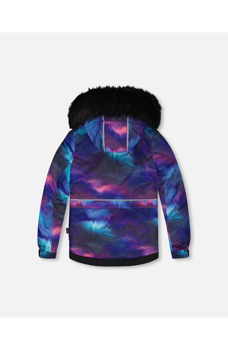 Deux par Deux Girl's Two Piece Snowsuit Printed Aurora Borealis And Purple, Alternate, color,