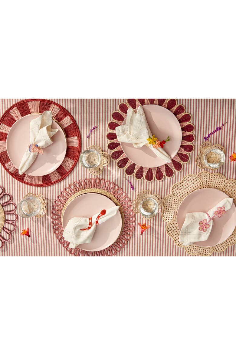 Drops Placemat - Set of 2, Alternate, color, Burgundy/Pink