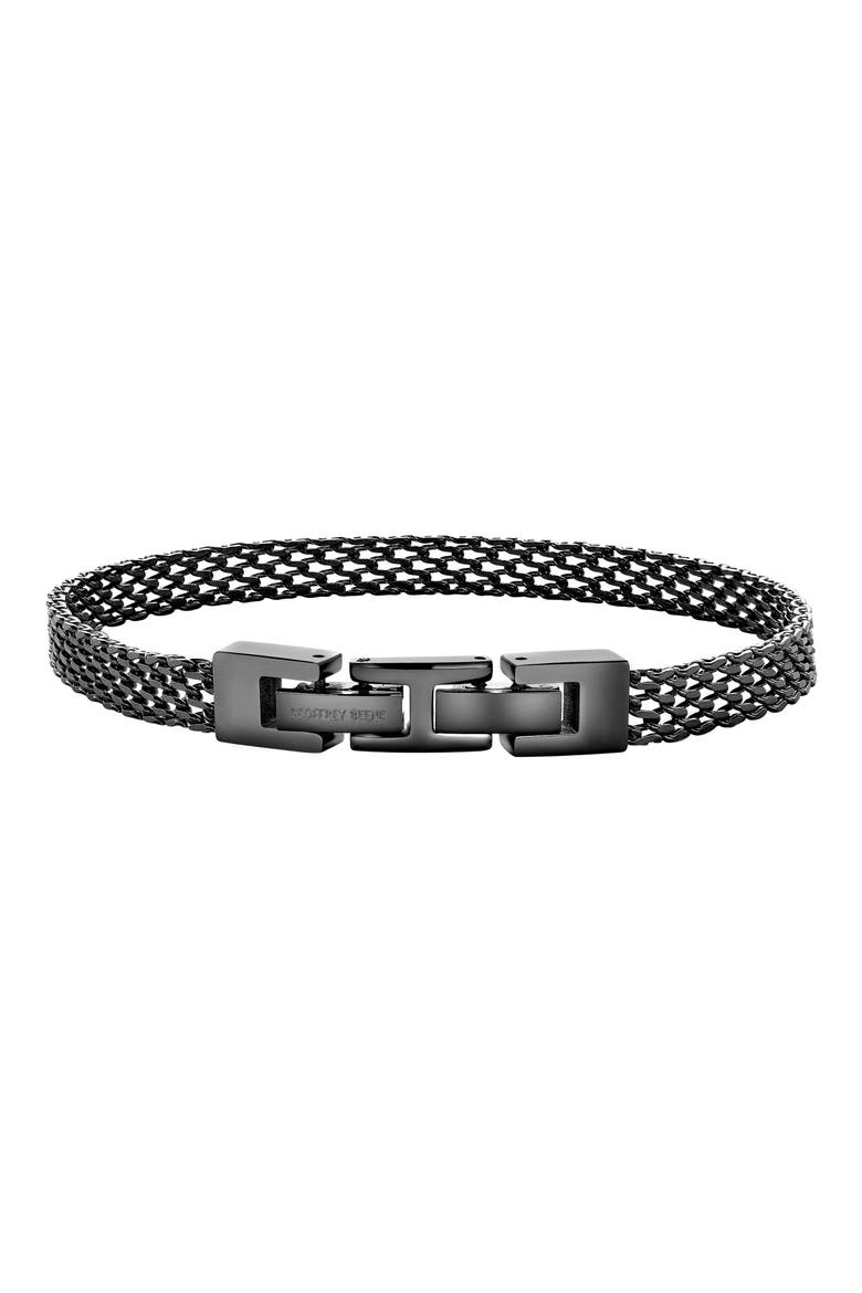 Men's Stainless Steel Mesh Chain Bracelet, Alternate, color, BLACK