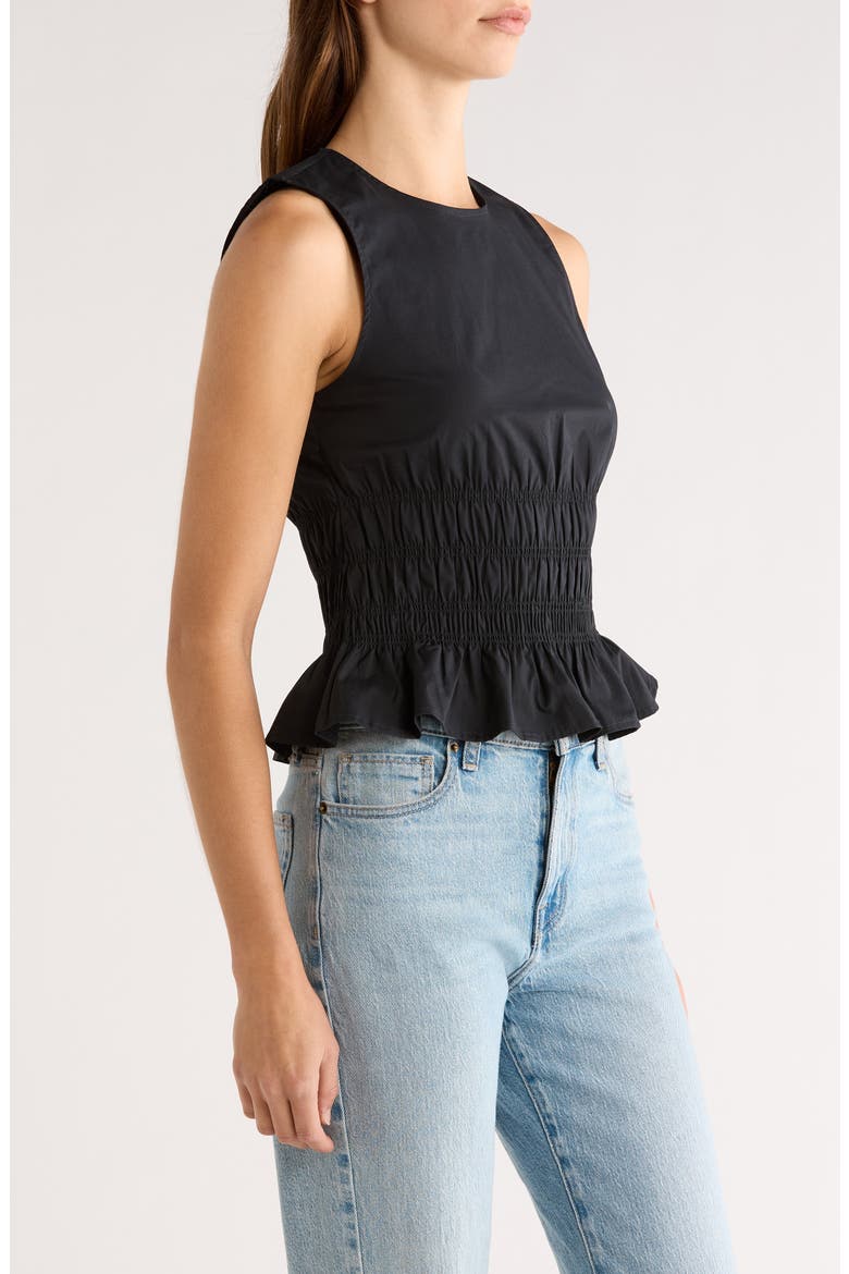 Culver Smocked Sleeveless Top, Alternate, color, BLACK