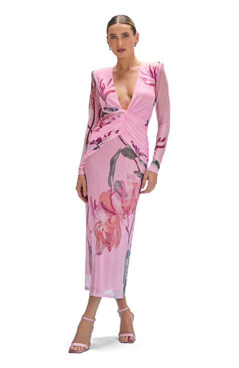 Honey Flower Tulle Midi Dress