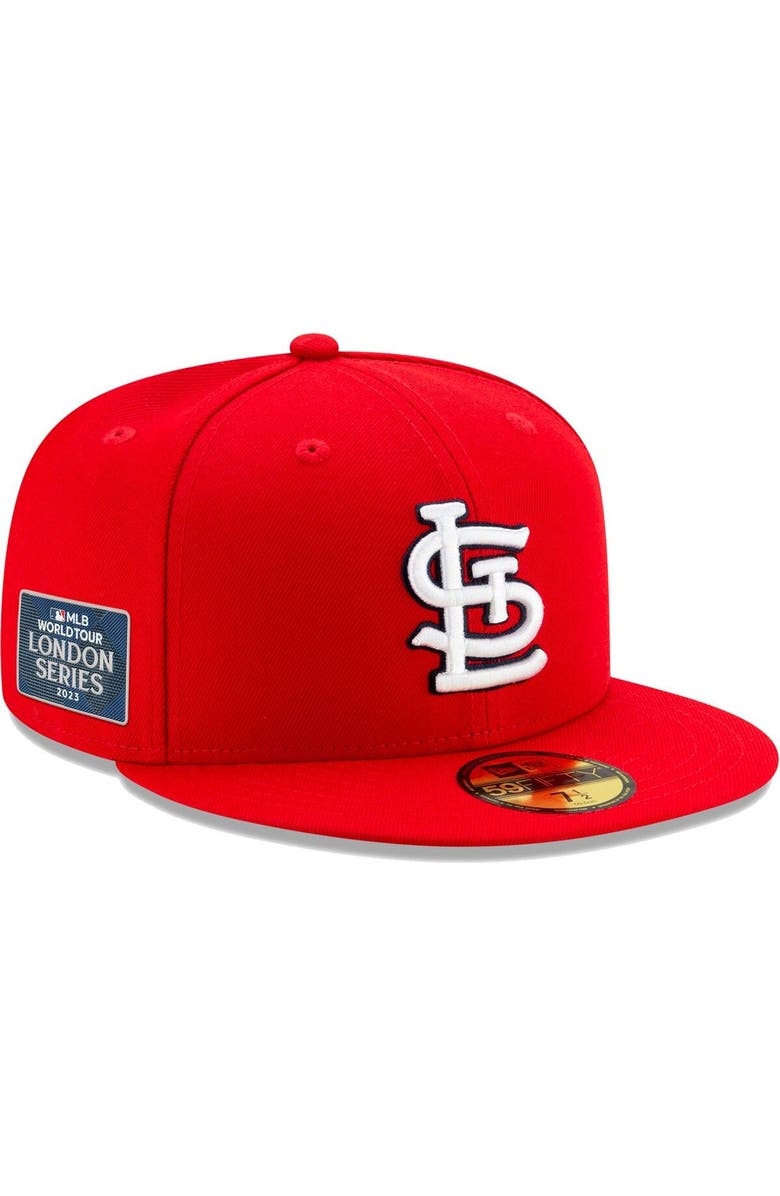 New Era Men's New Era Red St. Louis Cardinals On-Field 2023 World Tour London Series 59FIFTY Fitted Hat, Main, color, Red