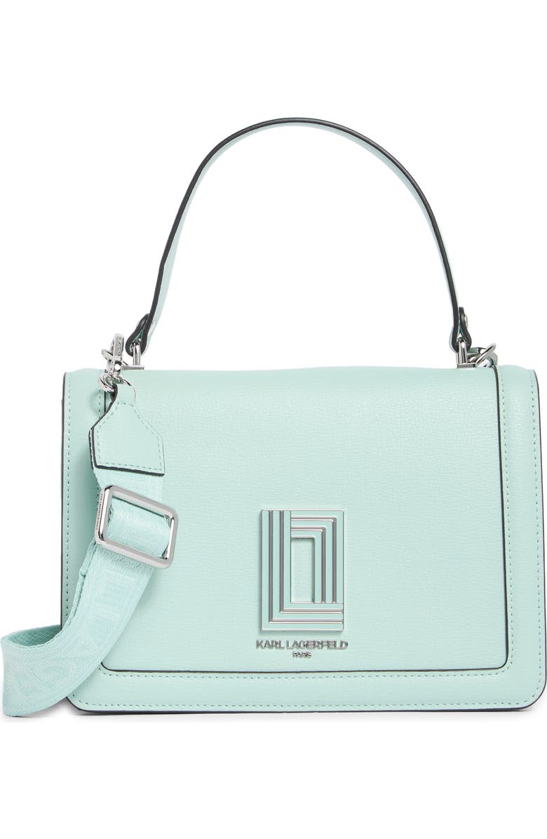 KARL LAGERFELD PARIS Simone Leather Satchel, Main, color, Fresh Mint