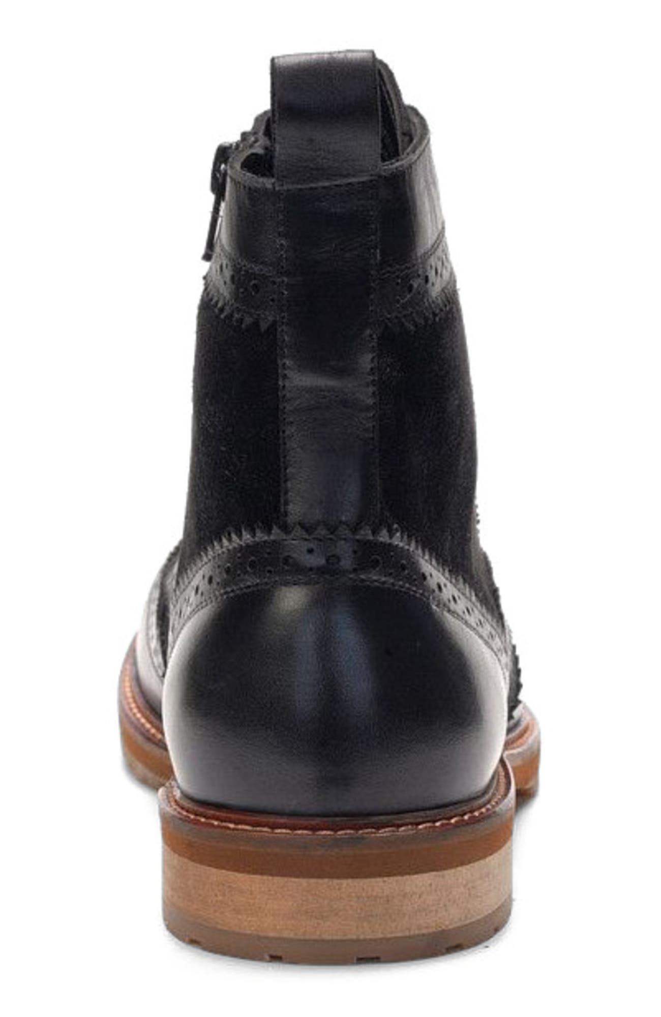 A. Veer Langston Wingtip Boot, Alternate, color, Black Leather & Suede