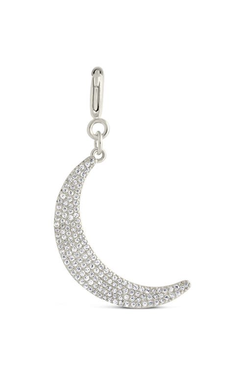 Sterling Forever Cubic Zirconia Crescent Moon Charms In Silver