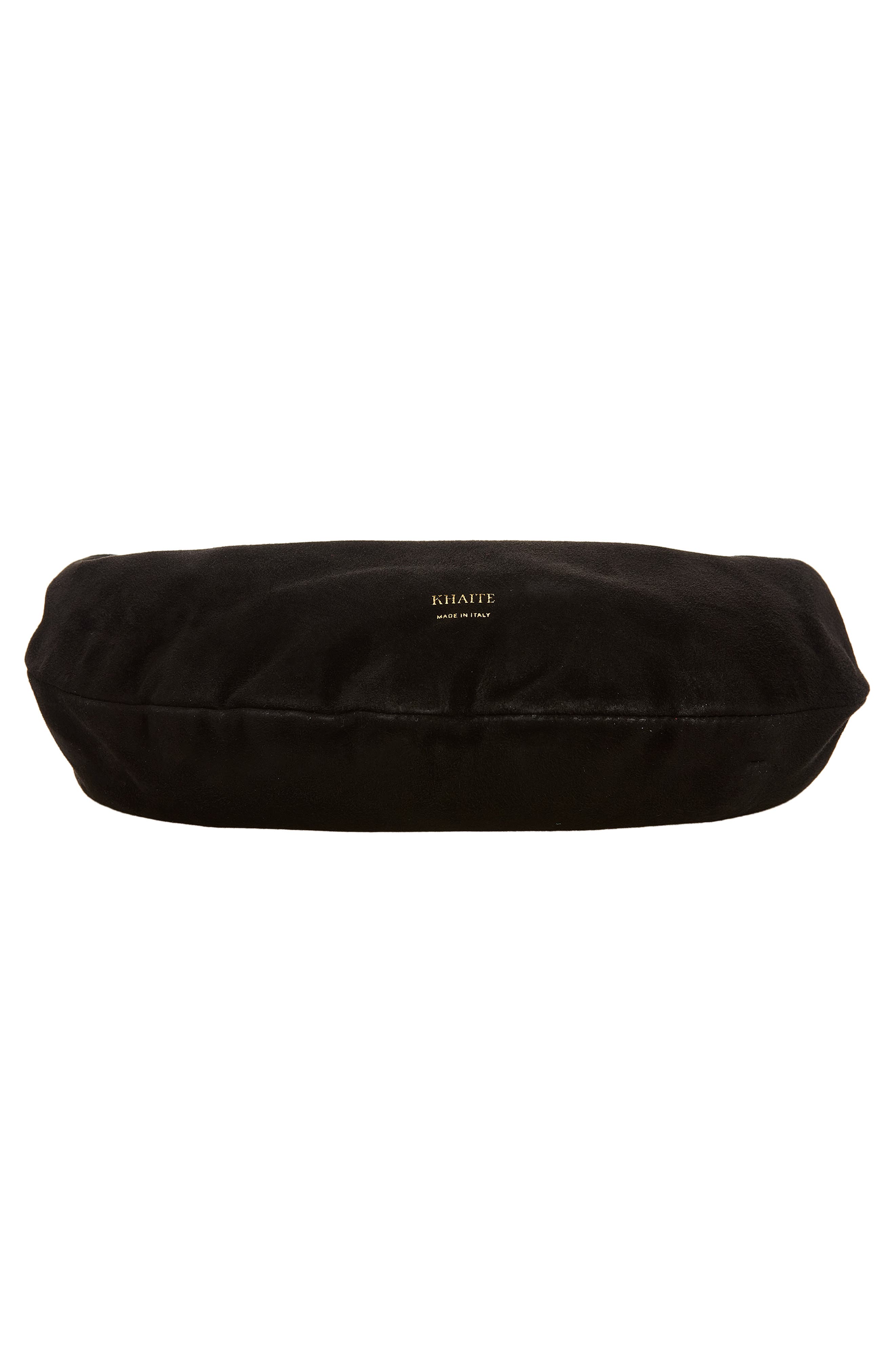 Khaite Mini Olivia Suede Hobo Bag, Alternate, color, Black