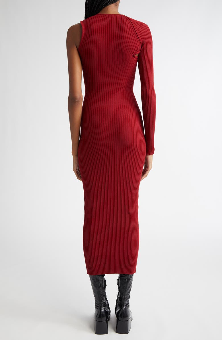 Slash One-Shoulder Rib Sweater Dress