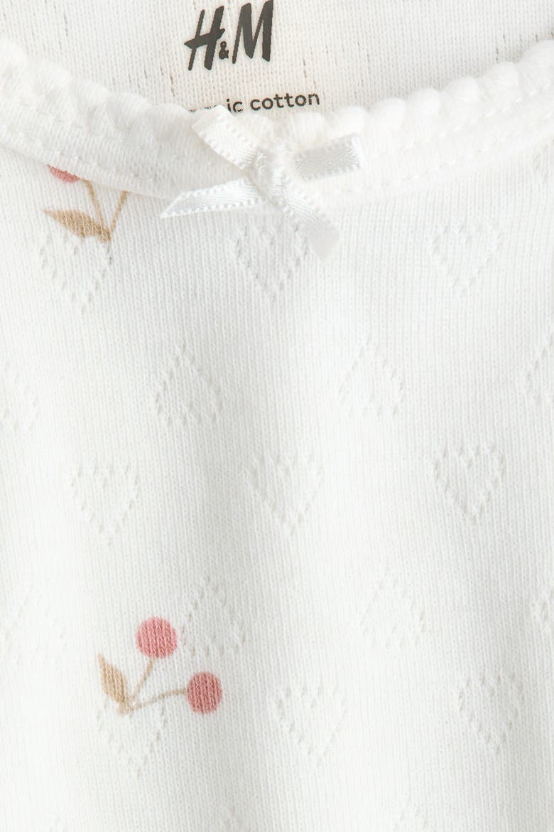 2-pack Pointelle Cotton Bodysuits, Alternate, color, Light dusty pink/cherries