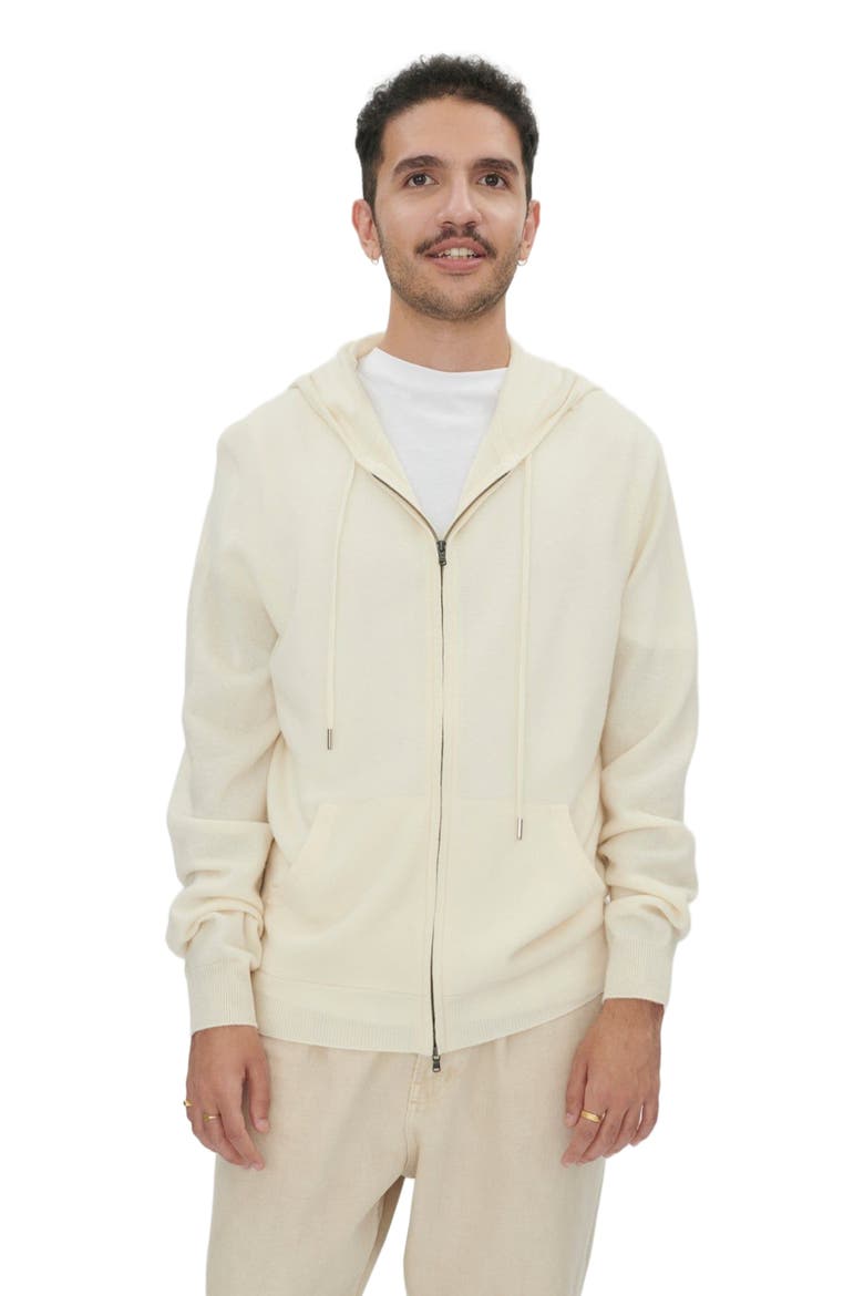 Cashmere Zip Hoodie, Alternate, color, marshmallow
