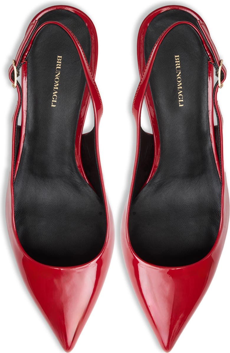 Bruno Magli Palerma Slingback Pointed Toe Kitten Heel Pump, Alternate, color, Berry Patent
