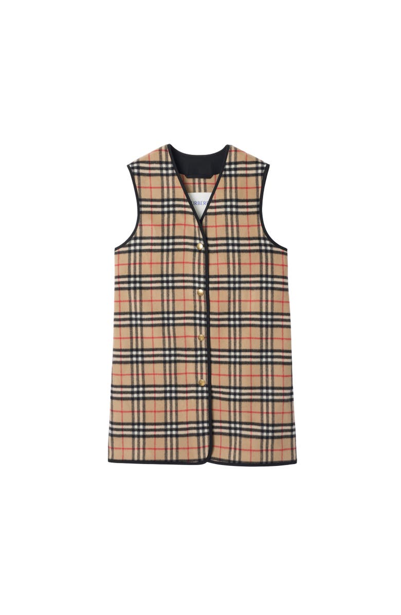 Burberry Check Wool Cashmere Warmer, Alternate, color, Archive Beige