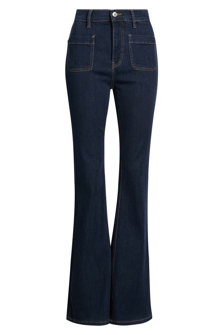 MIA Patch Pocket High Waist Flare Jeans, Main, color, LONG GONE