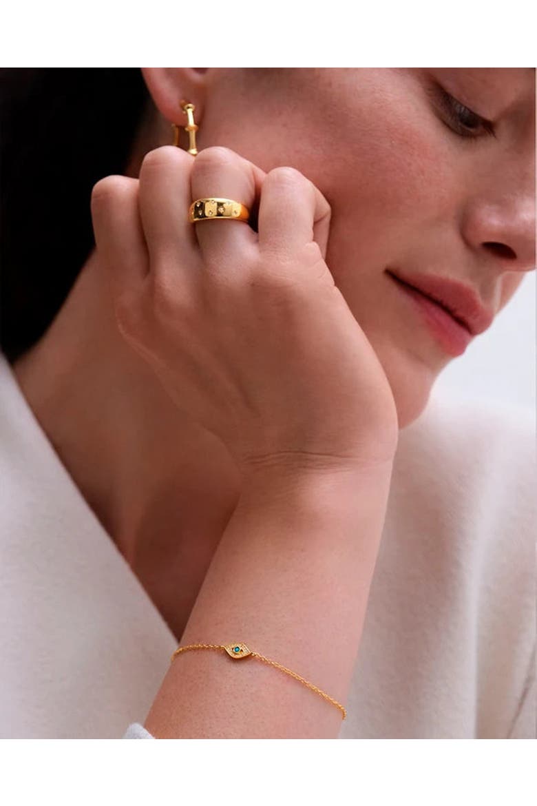 Gold Biography Evil Eye Chain Bracelet, Alternate, color, Evil Eye