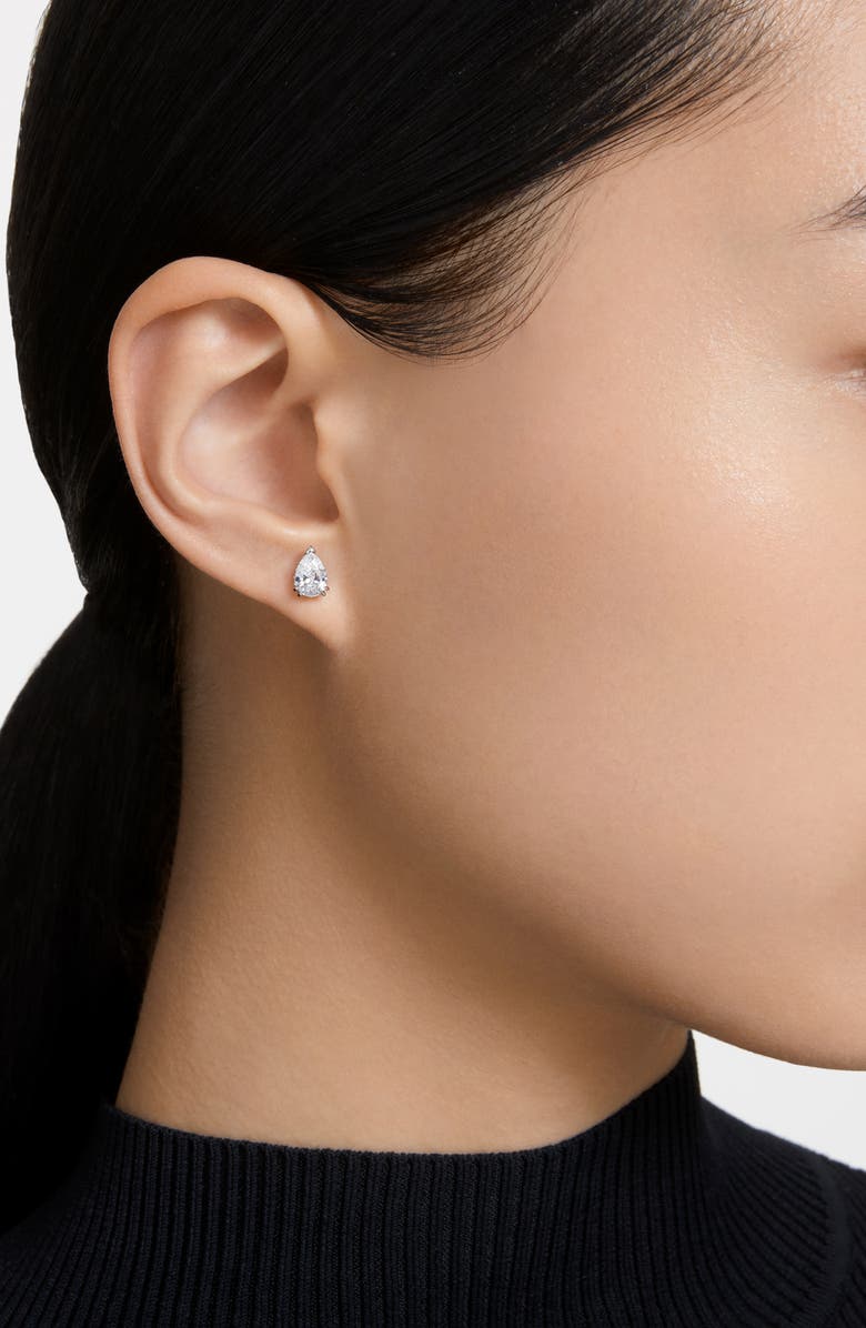 Swarovski Millenia Pear Crystal Stud Earrings, Alternate, color, Silver / Clear Crystal