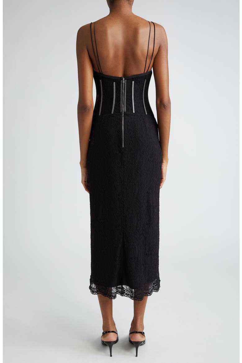 Lace Corset Dress, Alternate, color, NERO