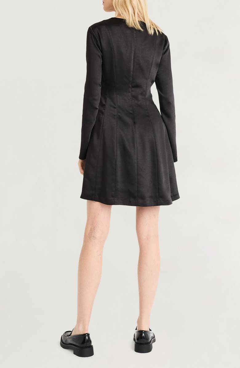 Luxely Long Sleeve High-Low Satin Midi Dress, Alternate, color, 