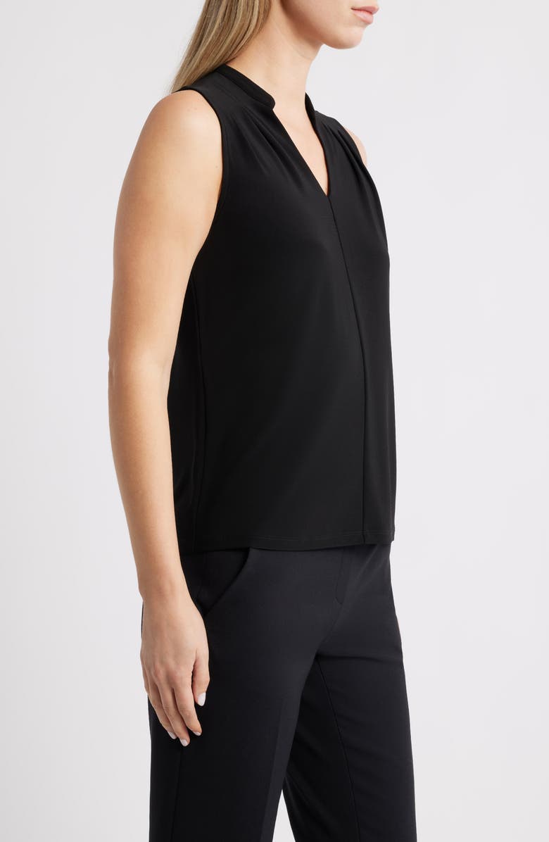 Anne Klein Pleat Shoulder Sleeveless Top, Alternate, color, Anne Black