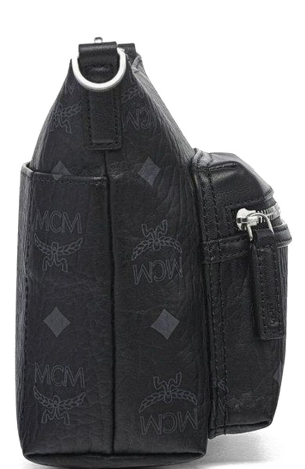 MCM Aren Crossbody in Visetos, Alternate, color, Black