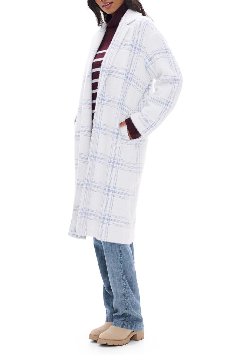 Paxton Plaid Open Front Jacket, Alternate, color, SEA SALT