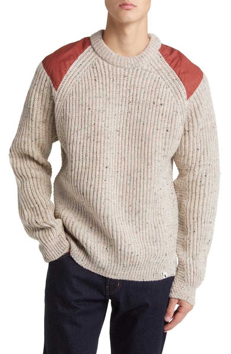 PEREGRINE Commando Shoulder Patch Wool Sweater, Main, color, 