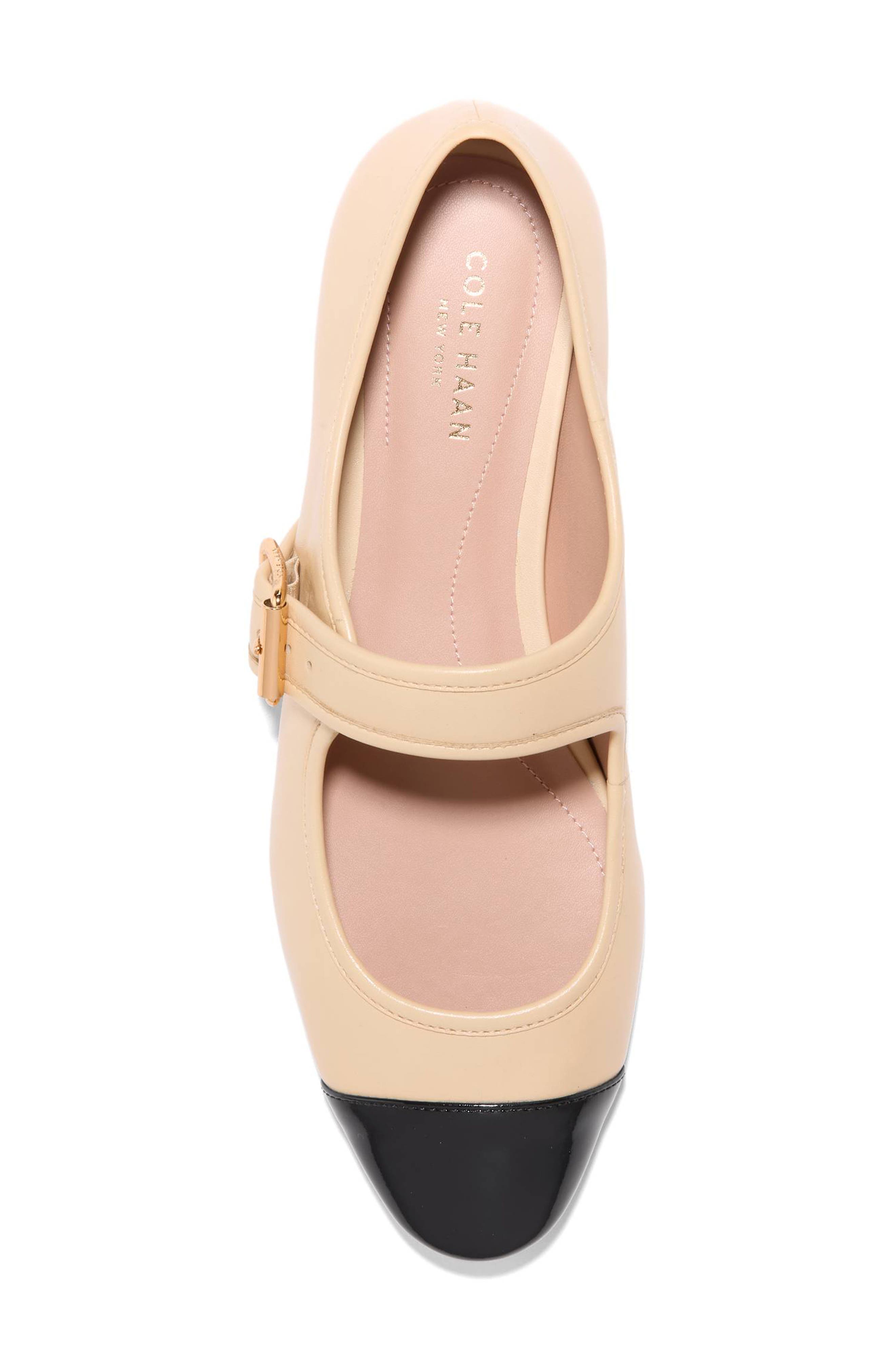 Raquelle Mary Jane Ballet Flat, Alternate, color, MARZIPAN LEATHER/ BLACK PATENT