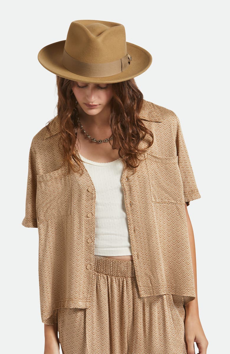 Brixton Swindle Wool Fedora, Alternate, color, Antique Bronze