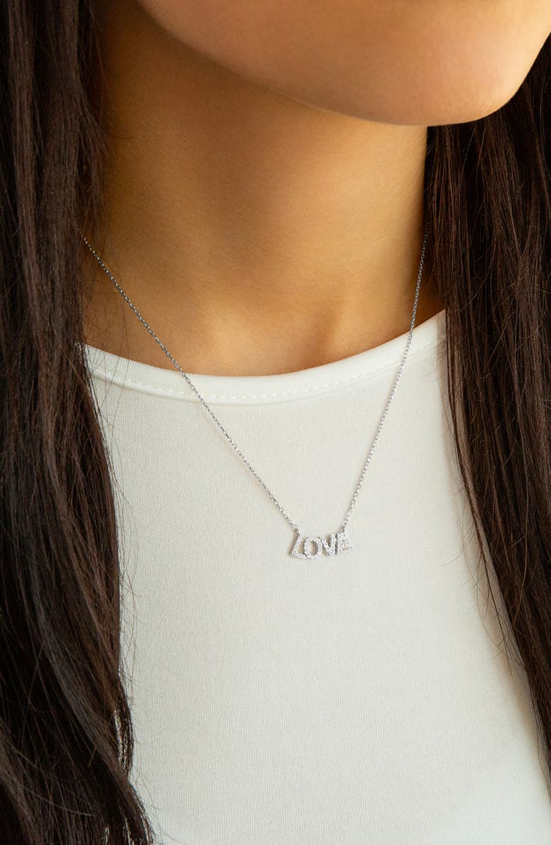 MARLYN SCHIFF Pavé Love Pendant Necklace, Alternate, color, 