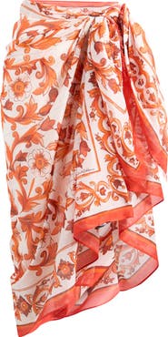 Dolce&Gabbana Batista Majolica Print Silk Sarong