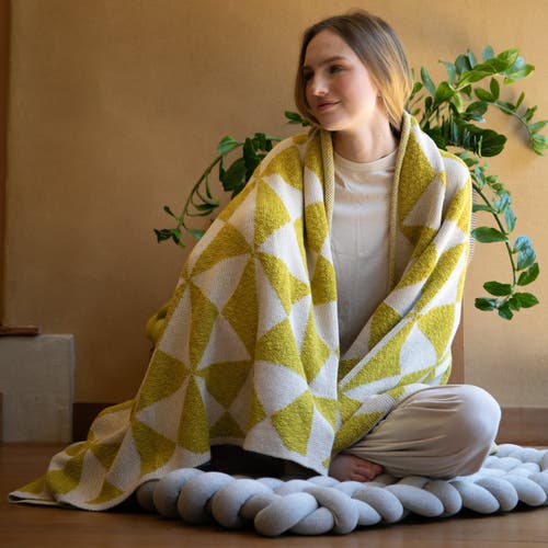 Pink Lemonade Trikona Organic Cotton Throw Blanket In Multi
