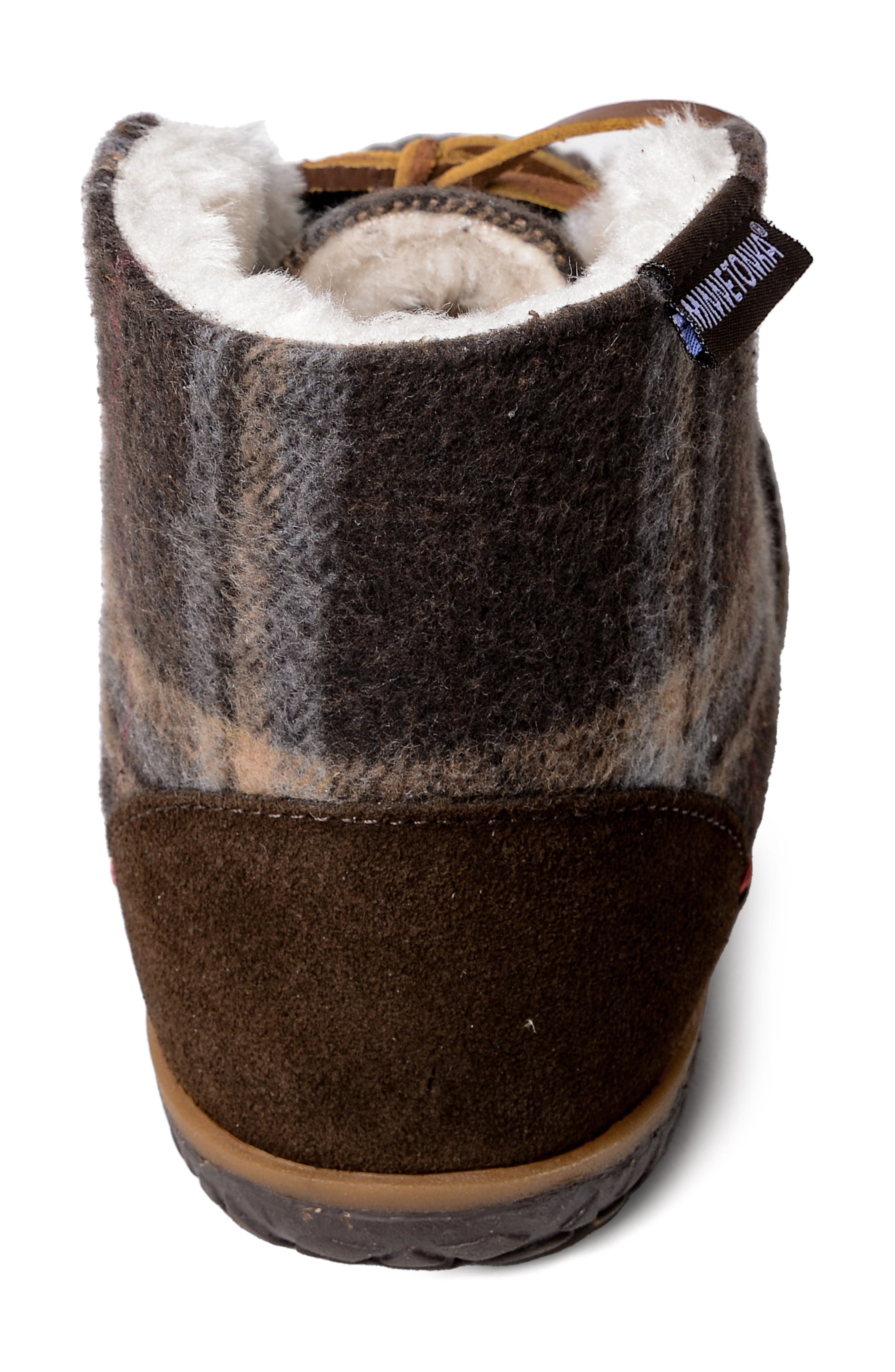 Torrey Faux Fur Lined Slipper Bootie, Alternate, color, CHOCOLATE MULTI