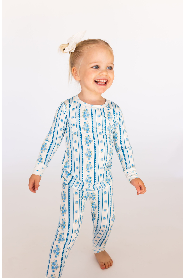 Forever Blooming Two Piece Set, Alternate, color, Cream / Blue