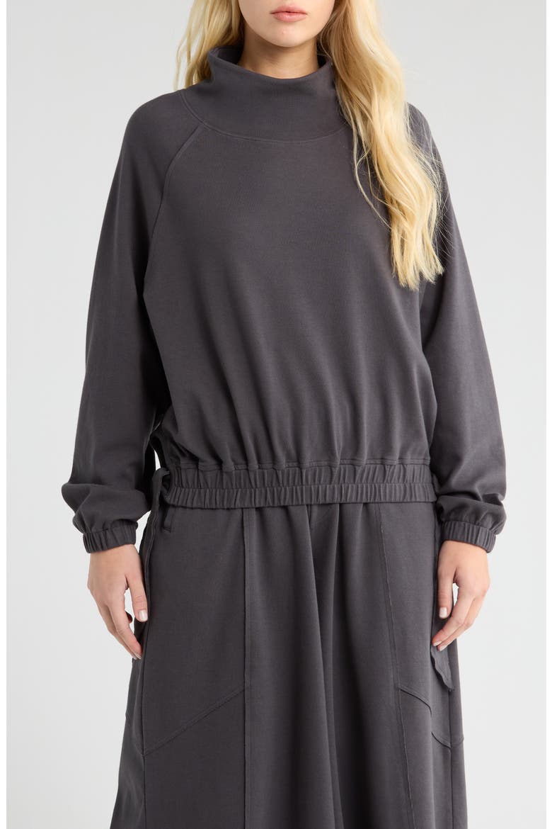 Seren Side Tie Funnel Neck Top, Main, color, INK