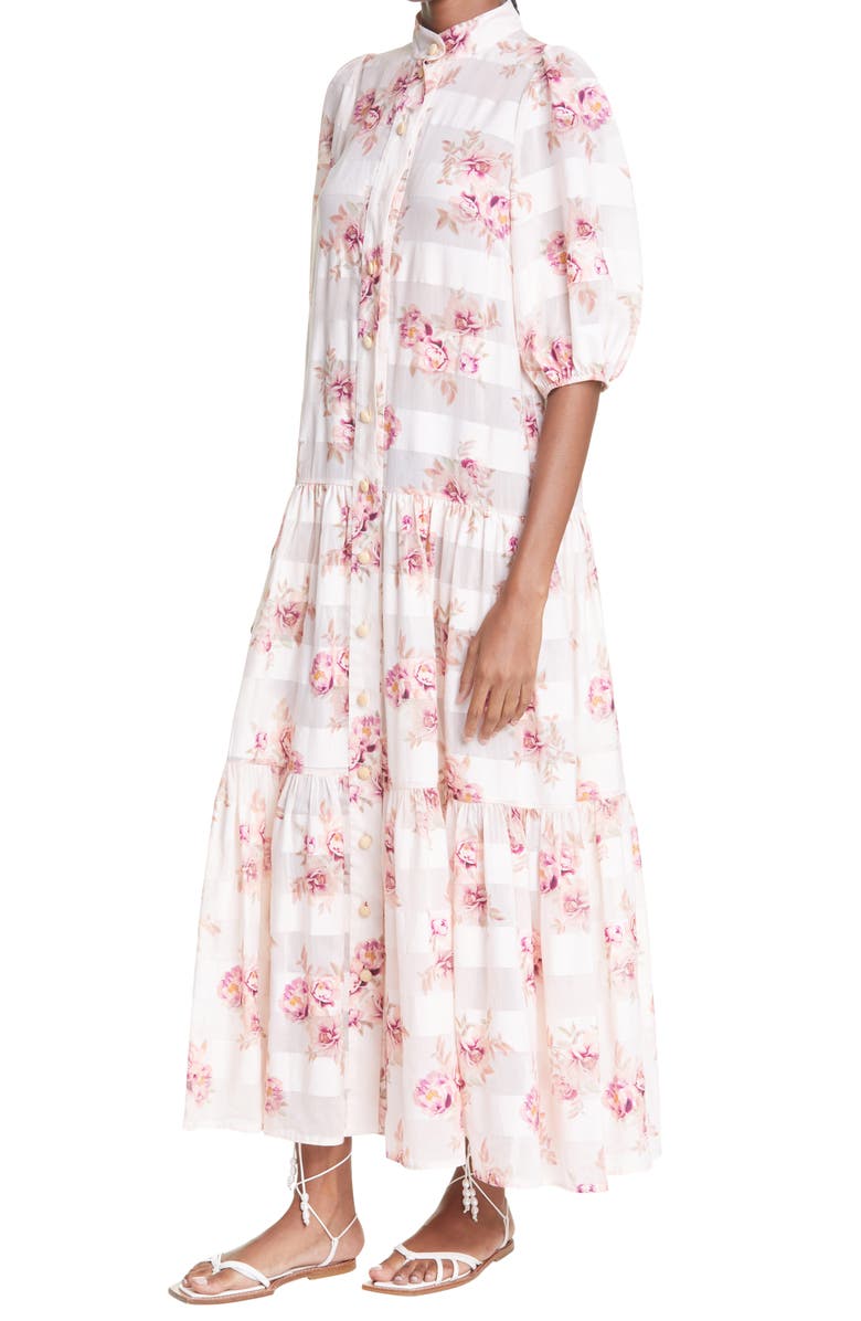 Zimmermann Rosa Stripe Cotton & Silk Shirtdress, Alternate, color, 