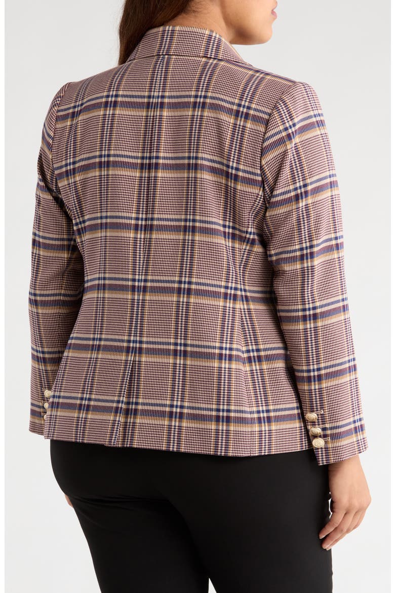Plaid Double Breasted Jacket, Alternate, color, TAN PLUM