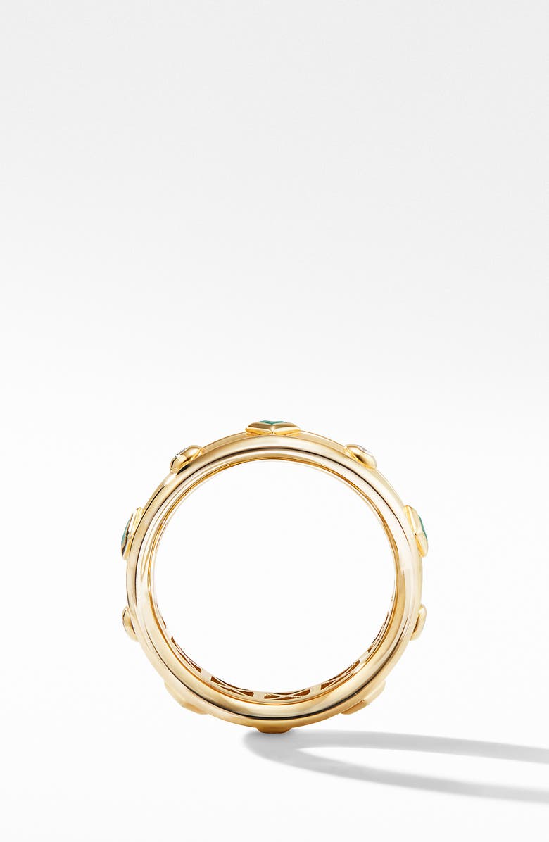 David Yurman Modern Renaissance Ring in 18K Yellow Gold with Emeralds and Diamonds, Alternate, color, 