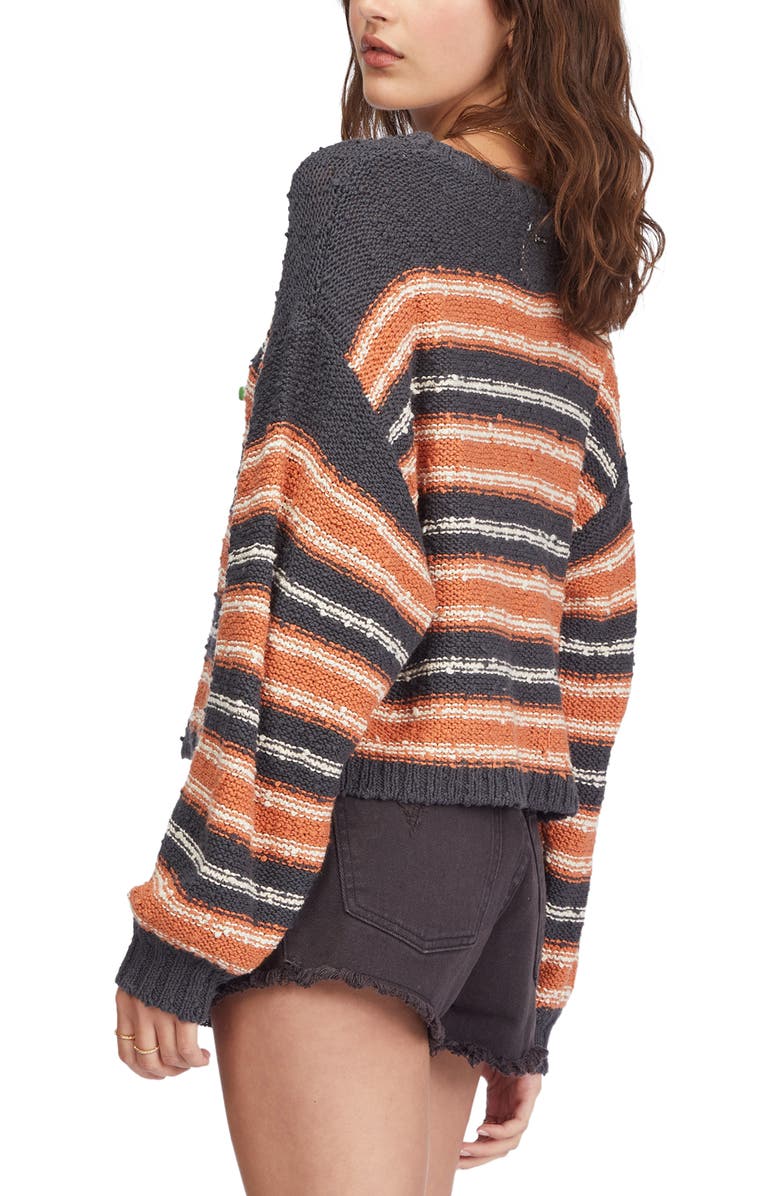Billabong She's a Trip Boxy Stripe Cotton Sweater, Alternate, color, 