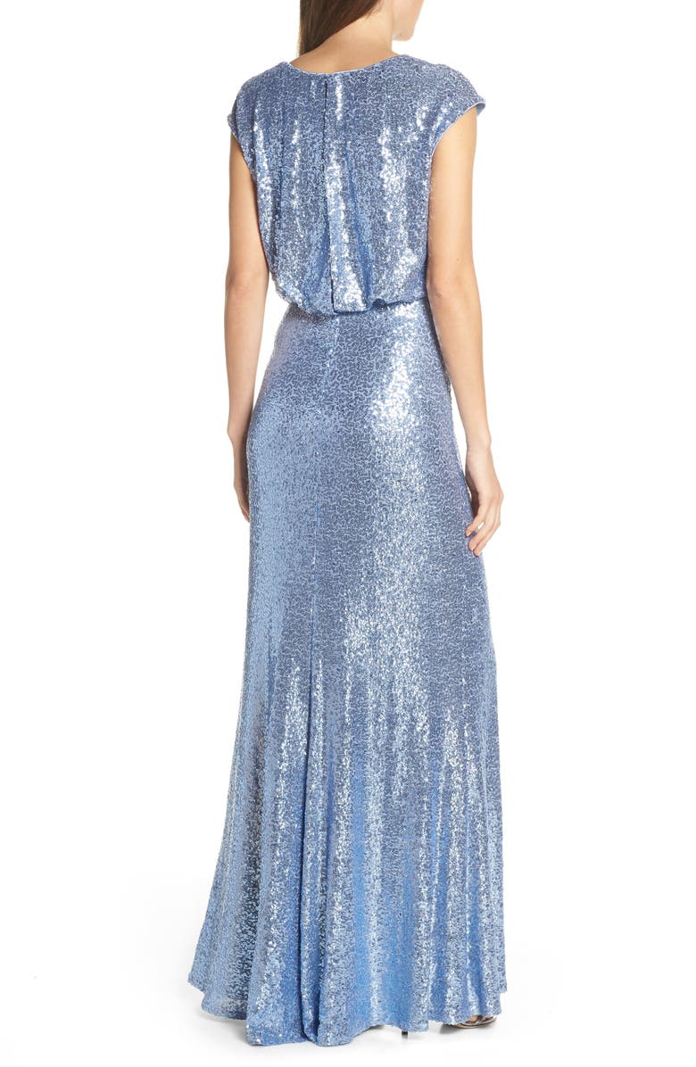 Tadashi Shoji Sequin Blouson Gown, Alternate, color, 